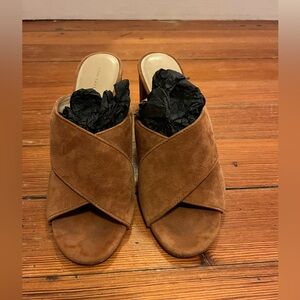 Ann Taylor | Suede Crossover High Heel | Brown
